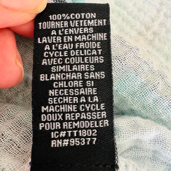 Anthropologie Sanctuary Plaid Gauzy Cotton Turquoise Boxy Button Up Shirt Small - Picture 7 of 11